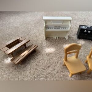 Miniature Kids Toy Furniture Set - White, Brown, Black